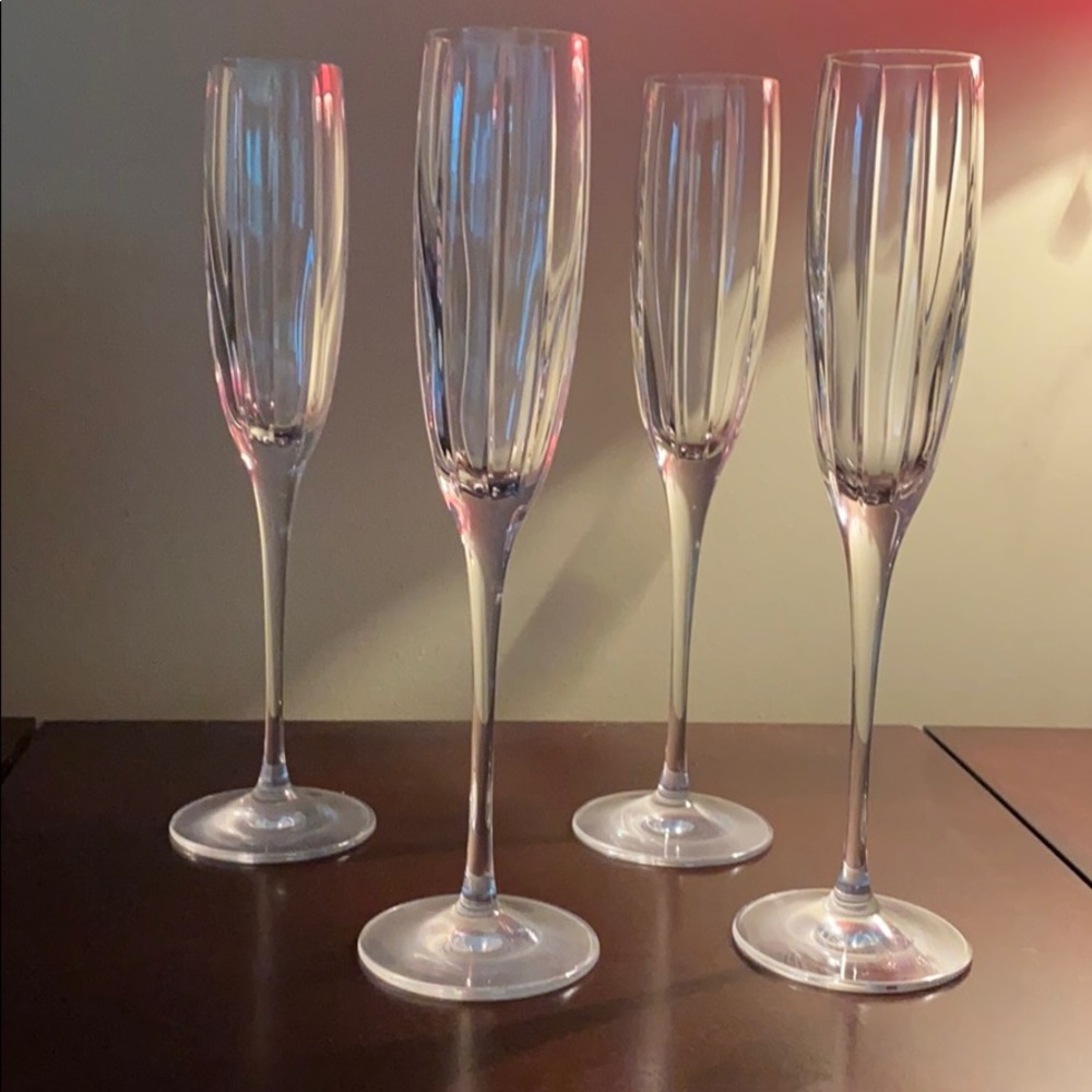 Williams Sonoma Lead Crystal Champagne Flutes